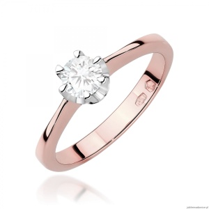 Pierścionek W0220 Diament Laboratoryjny 0,30ct różowe złoto