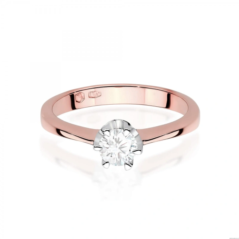 Pierścionek W0220 Diament Laboratoryjny 0,30ct różowe złoto