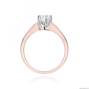 Pierścionek W0220 Diament Laboratoryjny 0,30ct różowe złoto
