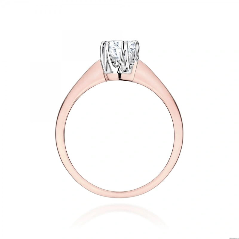 Pierścionek W0220 Diament Laboratoryjny 0,30ct różowe złoto