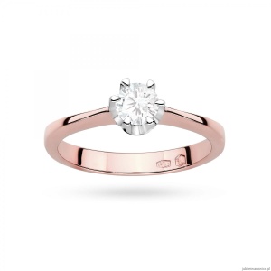 Pierścionek W0220 Diament Laboratoryjny 0,30ct różowe złoto