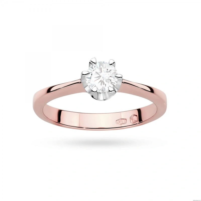 Pierścionek W0220 Diament Laboratoryjny 0,30ct różowe złoto