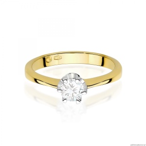 Pierścionek W0220 Diament Laboratoryjny 0,30ct żółte złoto