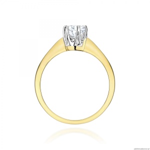 Pierścionek W0220 Diament Laboratoryjny 0,30ct żółte złoto