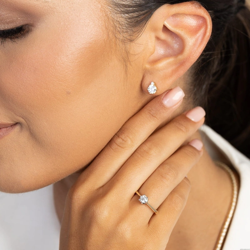 Pierścionek W0220 Diament Laboratoryjny 0,30ct żółte złoto