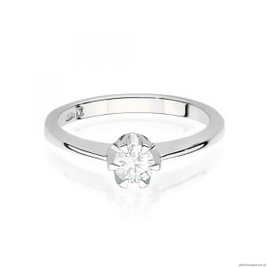 Pierścionek W0220 Diament Laboratoryjny 0,40ct białe złoto