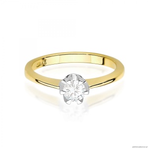 Pierścionek W0220 Diament Laboratoryjny 0,40ct żółte złoto