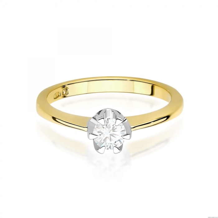 Pierścionek W0220 Diament Laboratoryjny 0,40ct żółte złoto