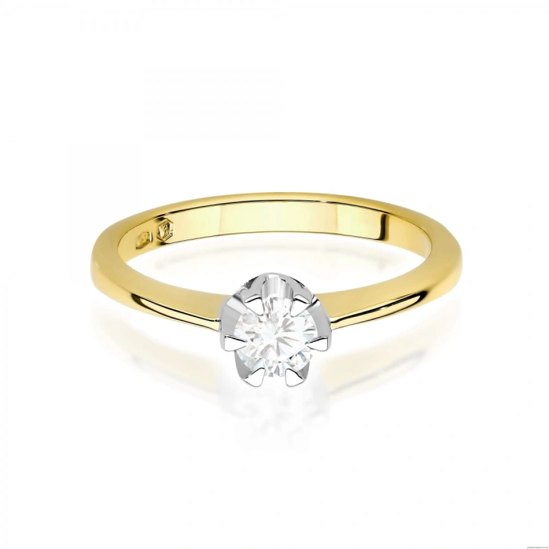 Pierścionek W0220 Diament Laboratoryjny 0,40ct żółte złoto