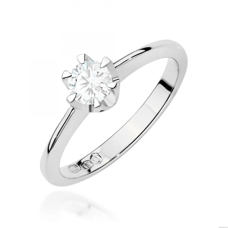 Pierścionek W0220 Diament Laboratoryjny 0,50ct białe złoto