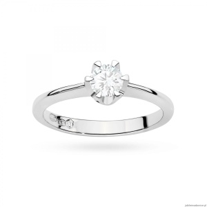 Pierścionek W0220 Diament Laboratoryjny 0,50ct białe złoto