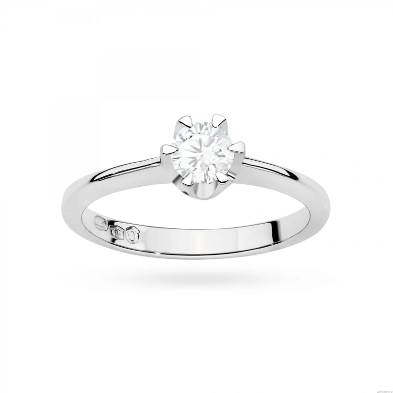 Pierścionek W0220 Diament Laboratoryjny 0,50ct białe złoto