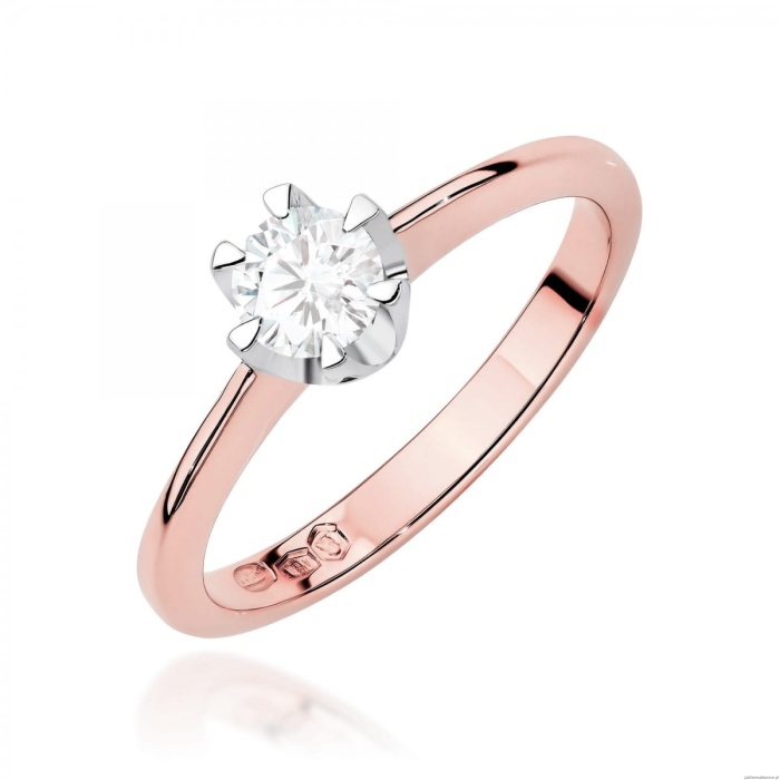 Pierścionek W0220 Diament Laboratoryjny 0,50ct różowe złoto