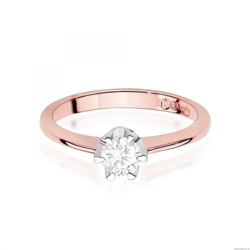 Pierścionek W0220 Diament Laboratoryjny 0,50ct różowe złoto