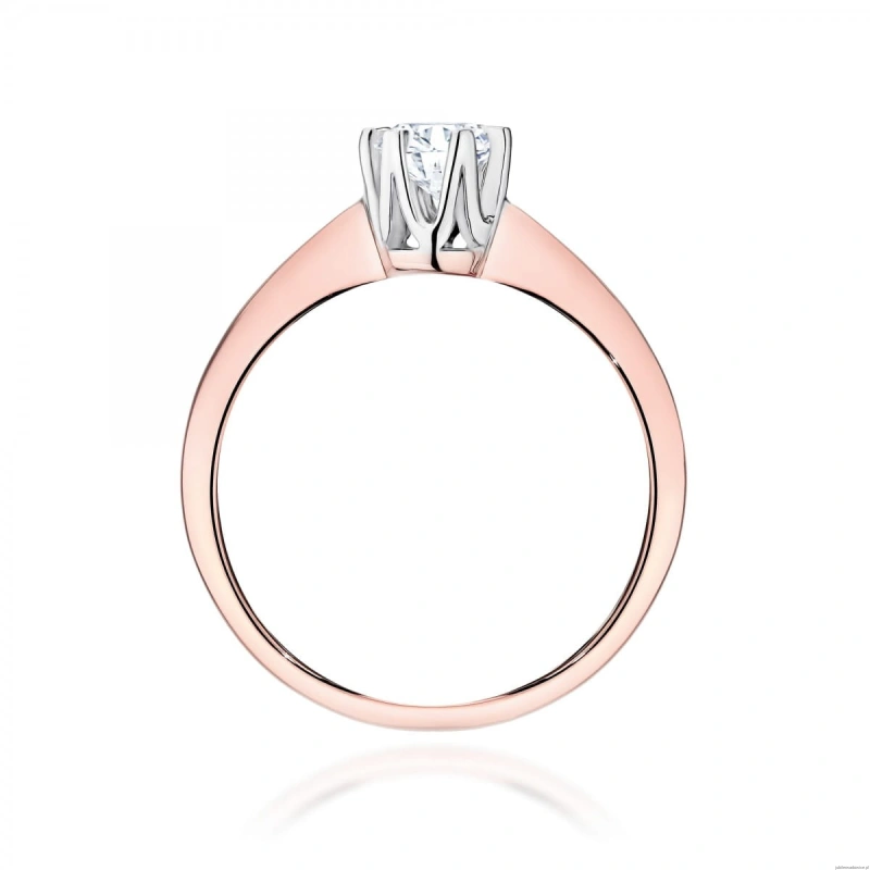 Pierścionek W0220 Diament Laboratoryjny 0,50ct różowe złoto
