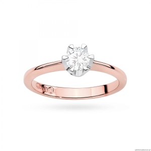 Pierścionek W0220 Diament Laboratoryjny 0,50ct różowe złoto
