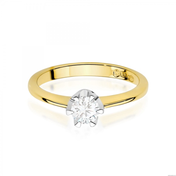 Pierścionek W0220 Diament Laboratoryjny 0,50ct żółte złoto