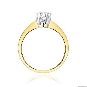 Pierścionek W0220 Diament Laboratoryjny 0,50ct żółte złoto