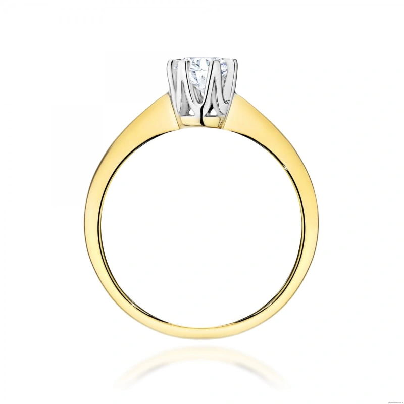 Pierścionek W0220 Diament Laboratoryjny 0,50ct żółte złoto