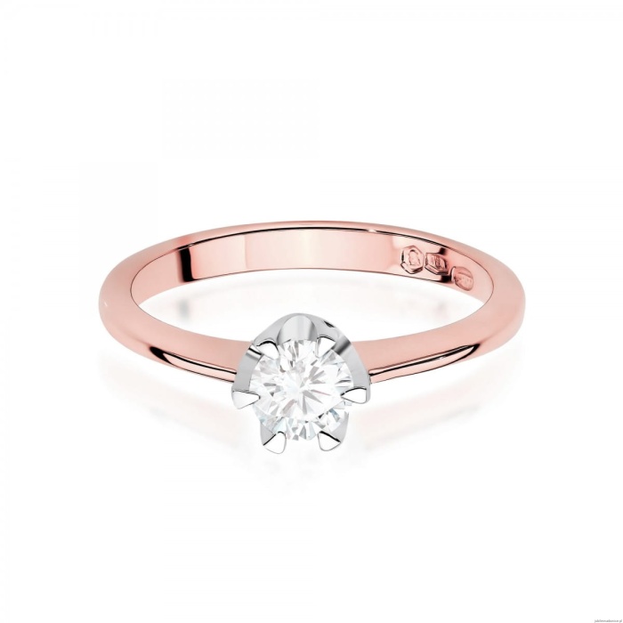 Pierścionek W0220 Diament Laboratoryjny 0,70ct różowe złoto