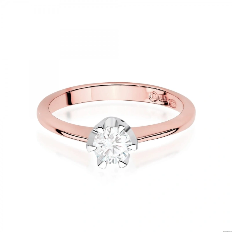 Pierścionek W0220 Diament Laboratoryjny 0,70ct różowe złoto
