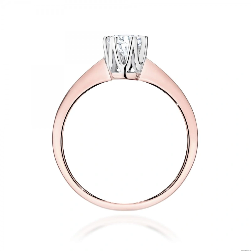 Pierścionek W0220 Diament Laboratoryjny 0,70ct różowe złoto