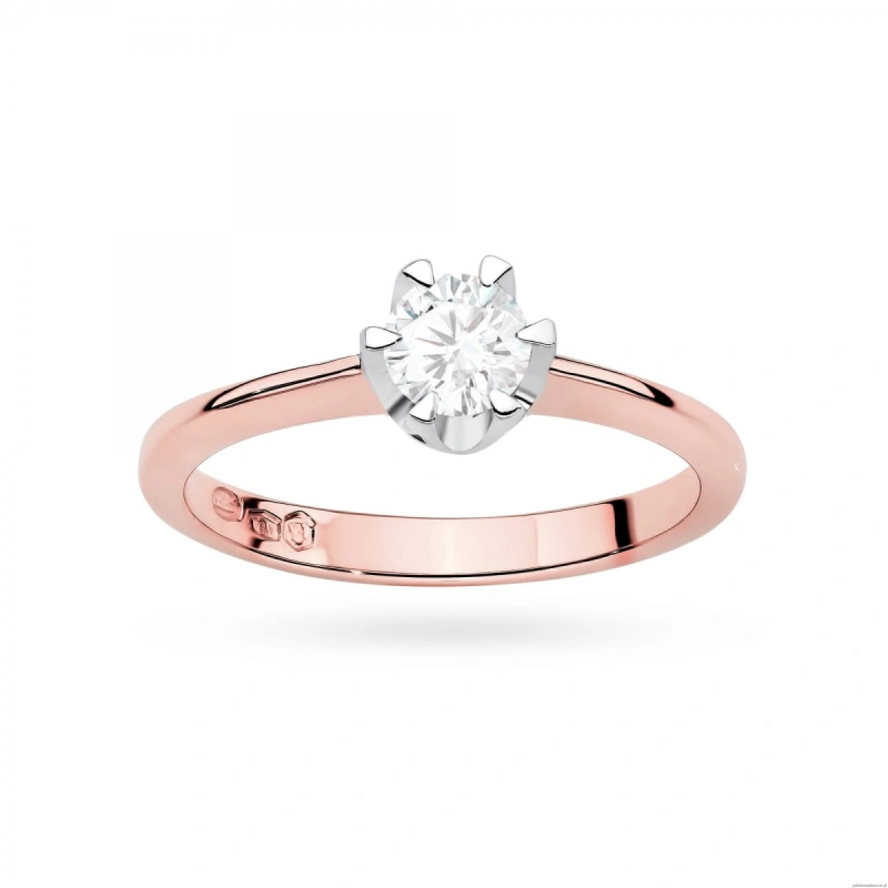 Pierścionek W0220 Diament Laboratoryjny 0,70ct różowe złoto
