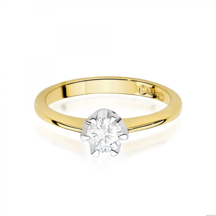 Pierścionek W0220 Diament Laboratoryjny 0,70ct żółte złoto