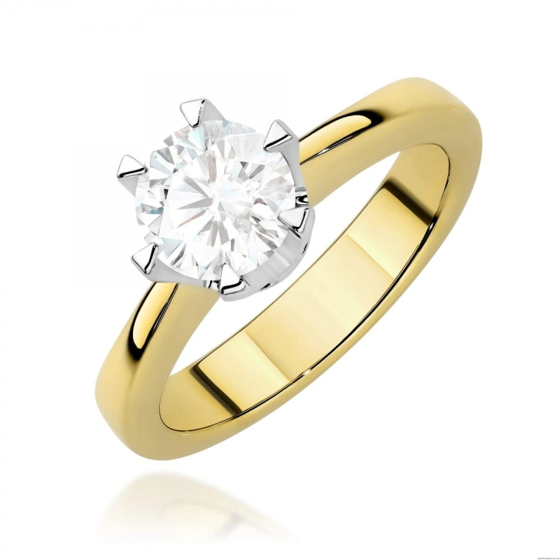 Pierścionek W0220 Diament Laboratoryjny 1,00ct żółte złoto