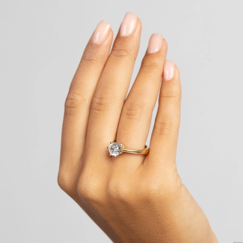 Pierścionek W0220 Diament Laboratoryjny 1,00ct żółte złoto