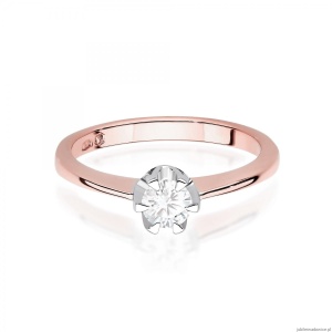 Pierścionek W0220 Diament Laboratoryjny 0,40ct różowe złoto