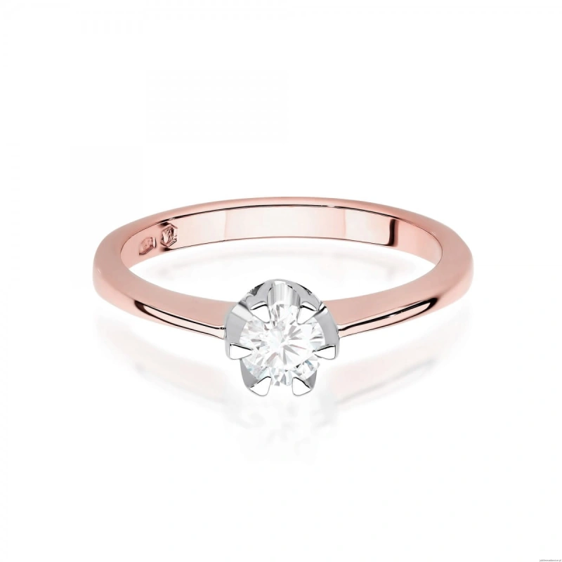 Pierścionek W0220 Diament Laboratoryjny 0,40ct różowe złoto
