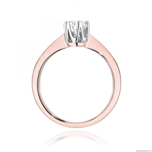 Pierścionek W0220 Diament Laboratoryjny 0,40ct różowe złoto