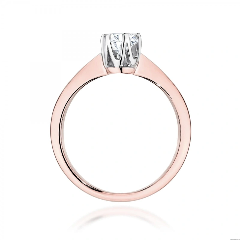 Pierścionek W0220 Diament Laboratoryjny 0,40ct różowe złoto