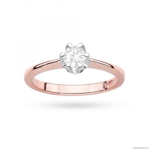 Pierścionek W0220 Diament Laboratoryjny 0,40ct różowe złoto