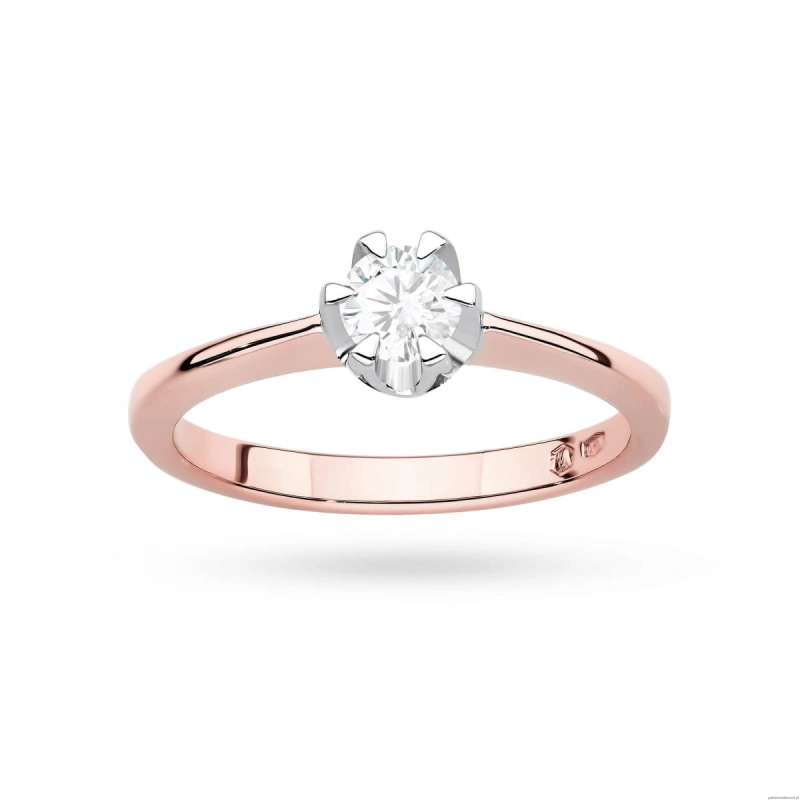 Pierścionek W0220 Diament Laboratoryjny 0,40ct różowe złoto