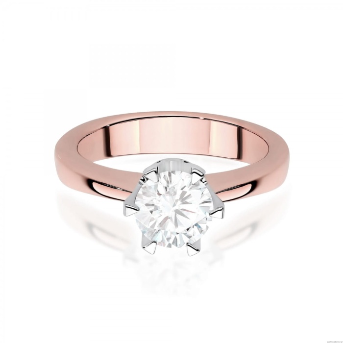 Pierścionek W0220 Diament Laboratoryjny 1,00ct różowe złoto