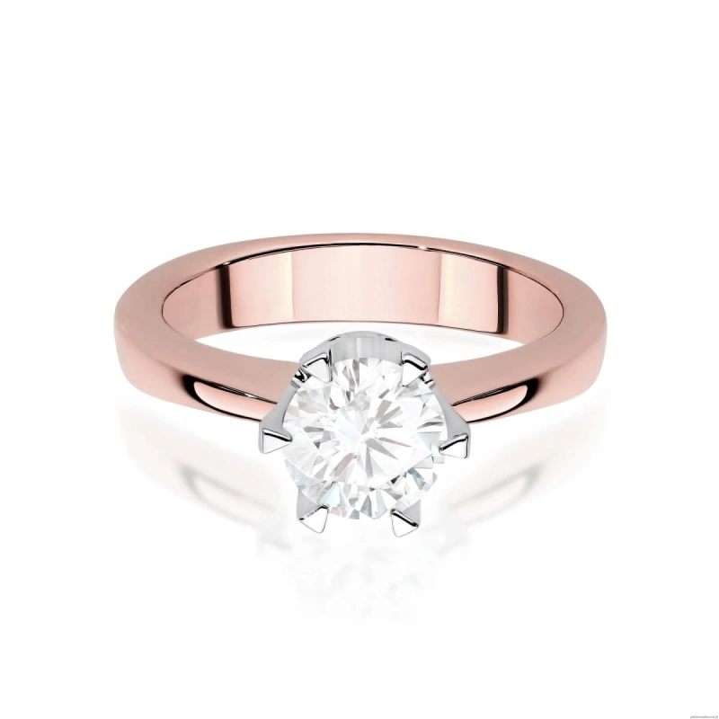 Pierścionek W0220 Diament Laboratoryjny 1,00ct różowe złoto