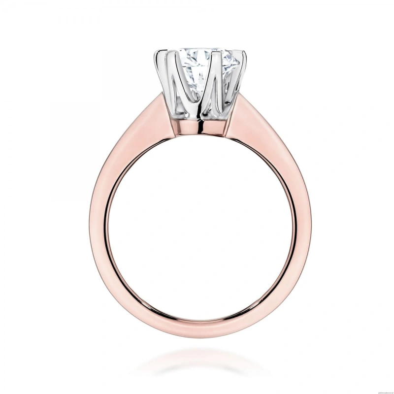 Pierścionek W0220 Diament Laboratoryjny 1,00ct różowe złoto