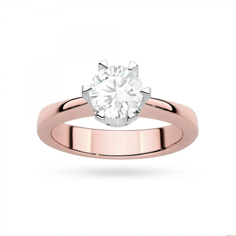 Pierścionek W0220 Diament Laboratoryjny 1,00ct różowe złoto