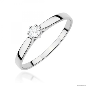 Pierścionek W0222 Diament Laboratoryjny 0,10ct białe złoto