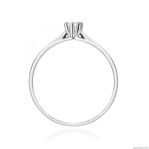 Pierścionek W0222 Diament Laboratoryjny 0,10ct białe złoto