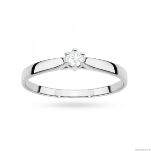Pierścionek W0222 Diament Laboratoryjny 0,10ct białe złoto