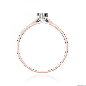Pierścionek W0222 Diament Laboratoryjny 0,10ct różowe złoto