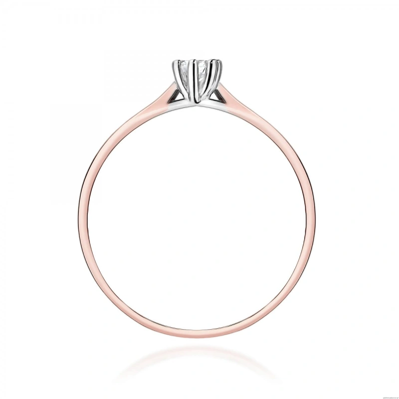 Pierścionek W0222 Diament Laboratoryjny 0,10ct różowe złoto