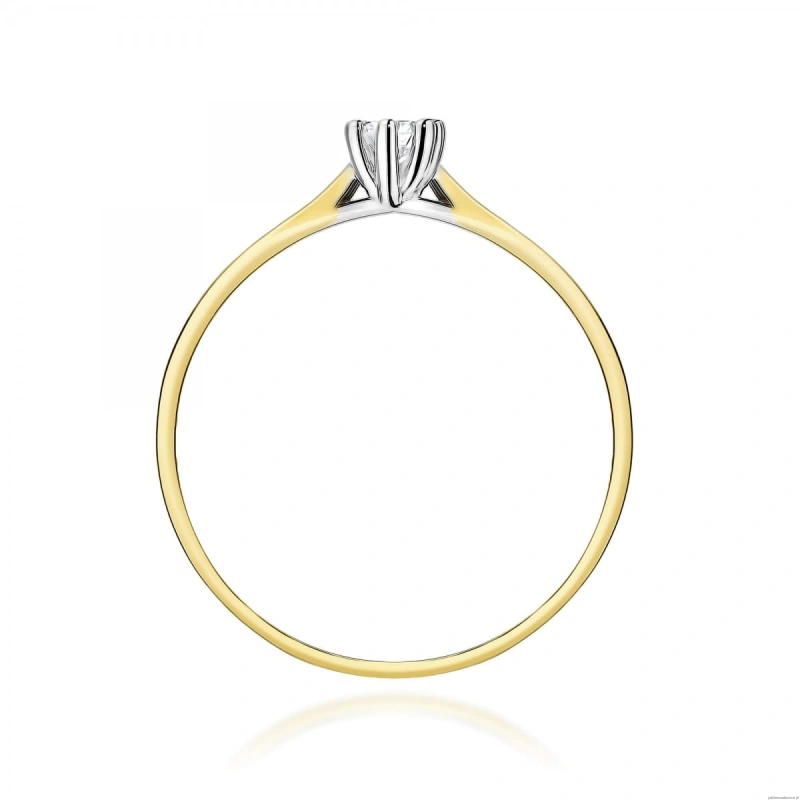 Pierścionek W0222 Diament Laboratoryjny 0,10ct żółte złoto
