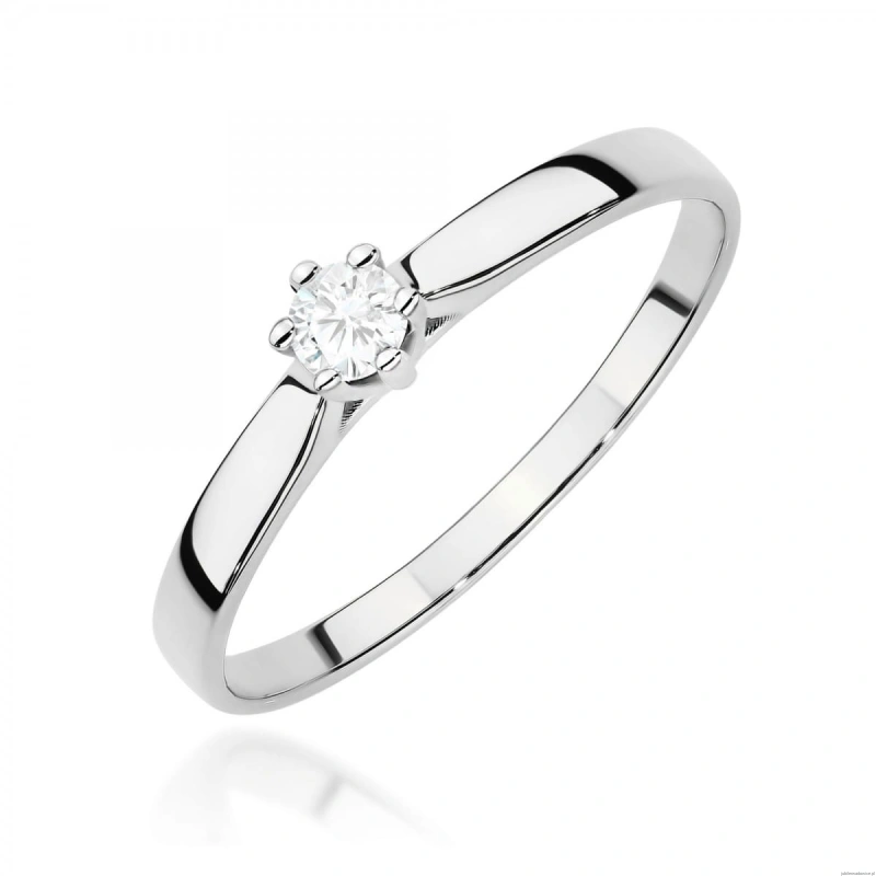Pierścionek W0222 Diament Laboratoryjny 0,20ct białe złoto