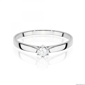Pierścionek W0222 Diament Laboratoryjny 0,20ct białe złoto