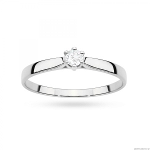 Pierścionek W0222 Diament Laboratoryjny 0,20ct białe złoto