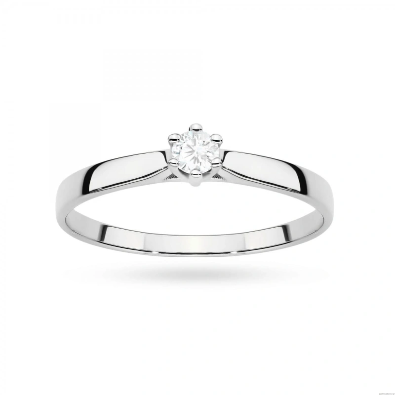 Pierścionek W0222 Diament Laboratoryjny 0,20ct białe złoto